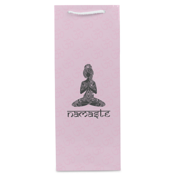 Lotus Pose Wine Gift Bag - Matte - Front