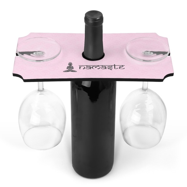 Custom Lotus Pose Wine Bottle & Glass Holder (Personalized)