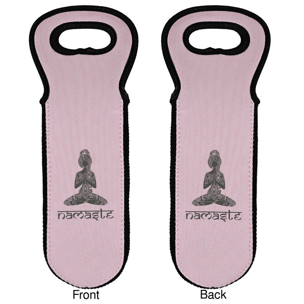 Lotus Pose Wine Tote Front & Back