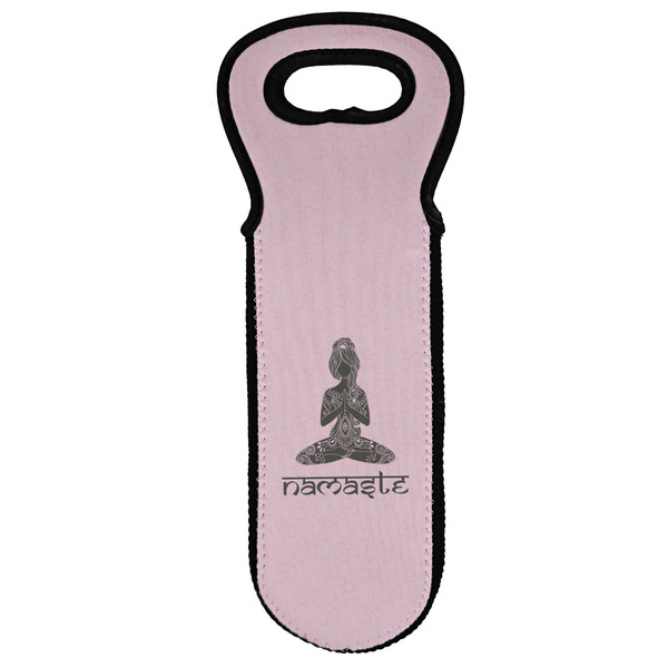 Custom Lotus Pose Wine Tote Bag (Personalized)