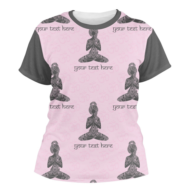 Custom Lotus Pose Women's Crew T-Shirt - 2X Large (Personalized)