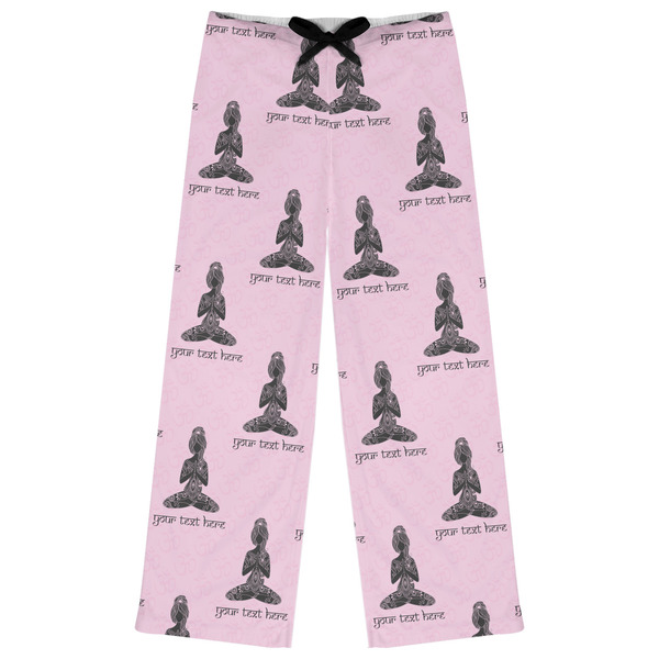 Custom Lotus Pose Womens Pajama Pants - L (Personalized)
