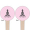 Lotus Pose Wooden 4" Food Pick - Round - Double Sided - Front & Back