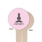Lotus Pose Wooden 4" Food Pick - Round - Single Sided - Front & Back