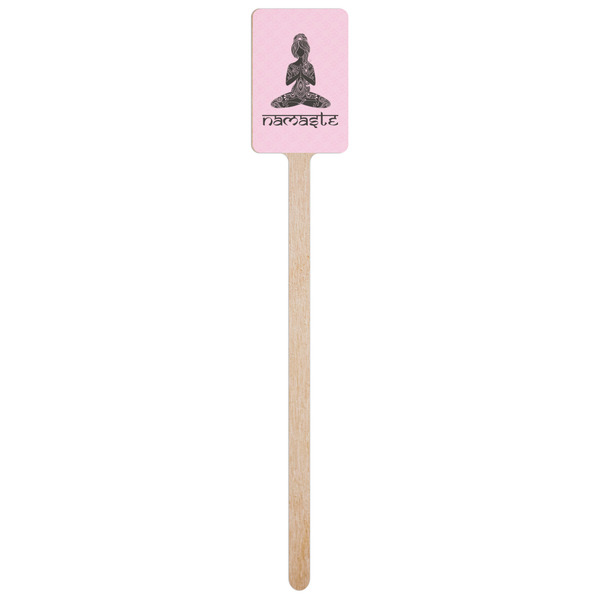 Lotus Pose Wooden 6.25" Stir Stick - Rectangular - Single Stick