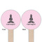 Lotus Pose Wooden 6" Food Pick - Round - Double Sided - Front & Back