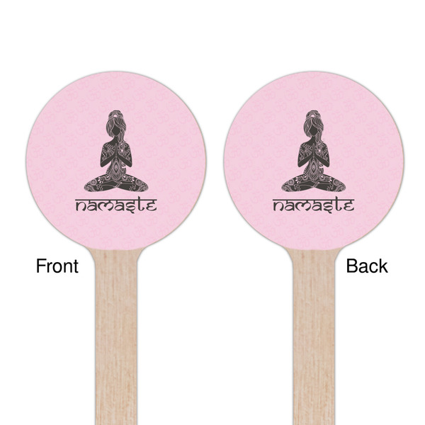 Lotus Pose Wooden 7.5" Stir Stick - Round - Double Sided - Front & Back