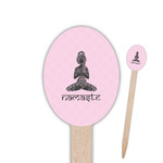 Lotus Pose Oval Wooden Food Picks - Double Sided