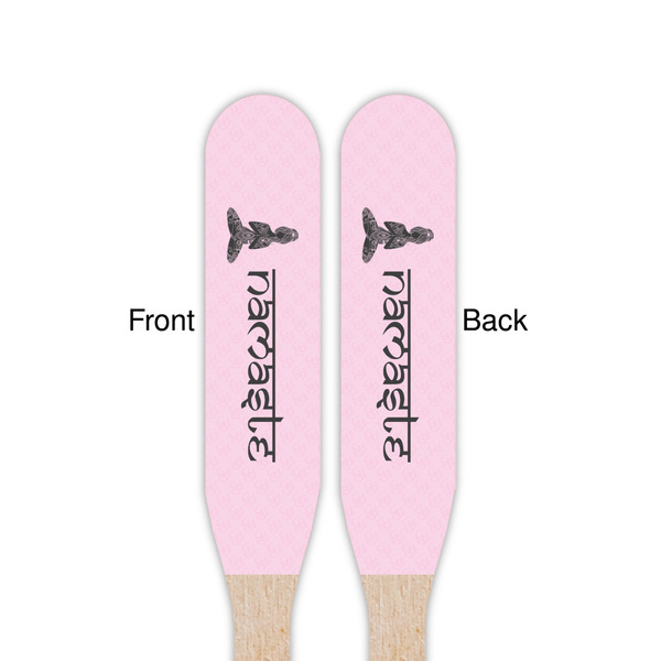 Lotus Pose Wooden Food Pick - Paddle - Double Sided - Front & Back