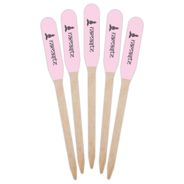 Lotus Pose Wooden Food Pick - Paddle - Fan View