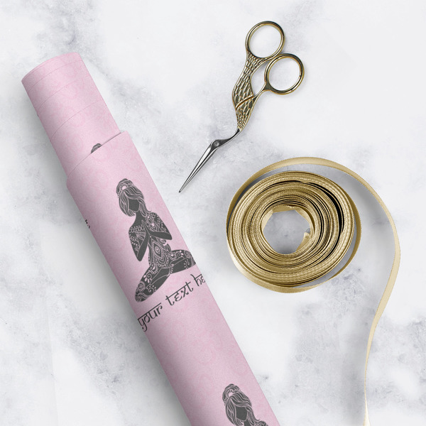 Lotus Pose Wrapping Paper Roll - Matte - In Context