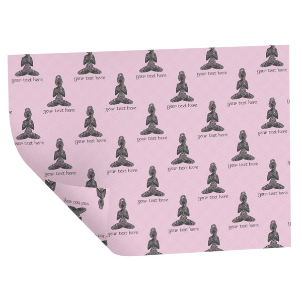 Lotus Pose Wrapping Paper Sheet - Double Sided - Folded