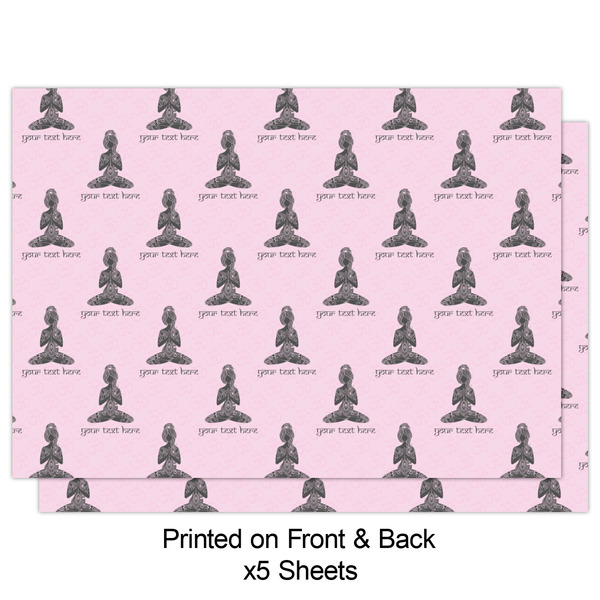 Lotus Pose Wrapping Paper Sheet - Double Sided - Front