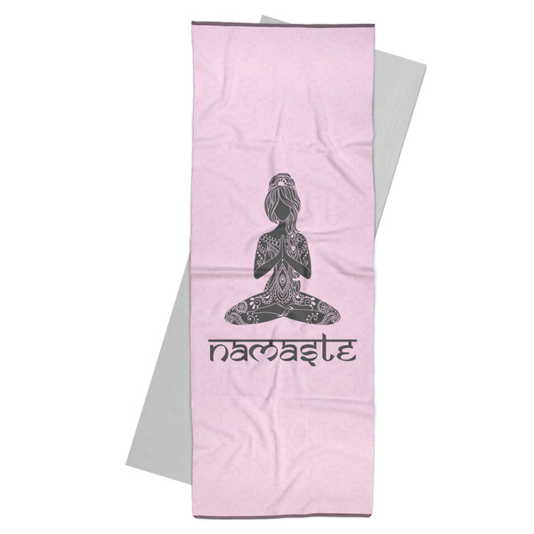 Custom Lotus Pose Yoga Mat Towel (Personalized)