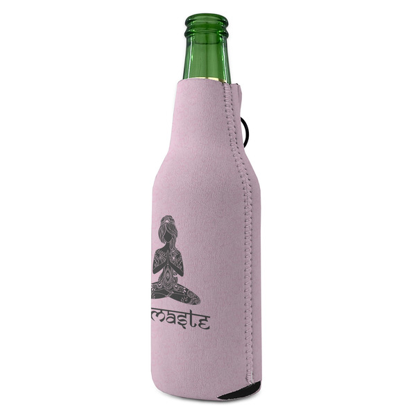 Lotus Pose Zipper Bottle Cooler - ANGLE (bottle)
