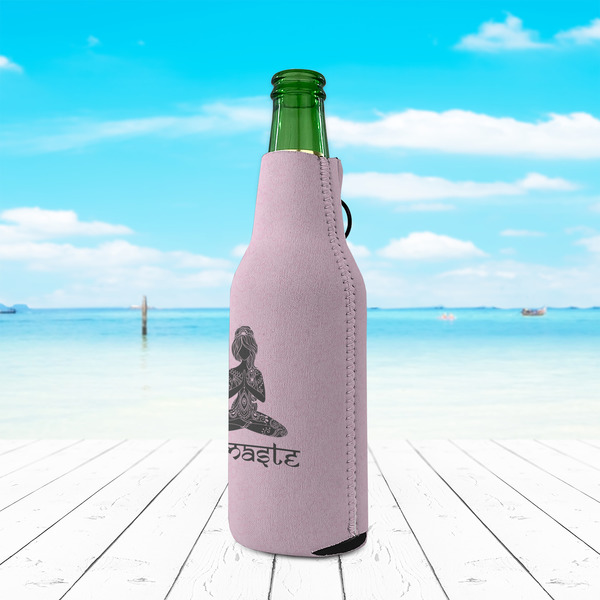 Lotus Pose Zipper Bottle Cooler - LIFESTYLE