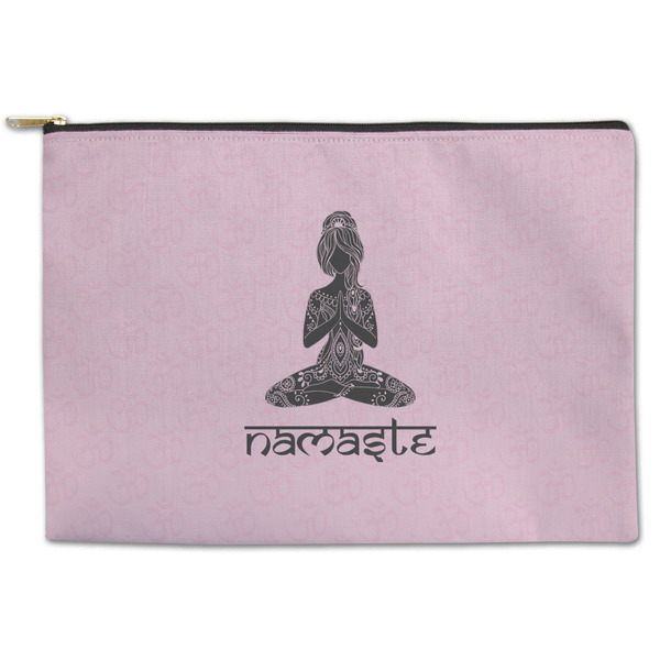 Custom Lotus Pose Zipper Pouch - Large - 12.5"x8.5" (Personalized)