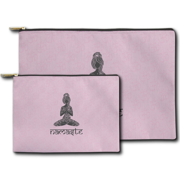 Lotus Pose Zippered Pouches - Size Comparison