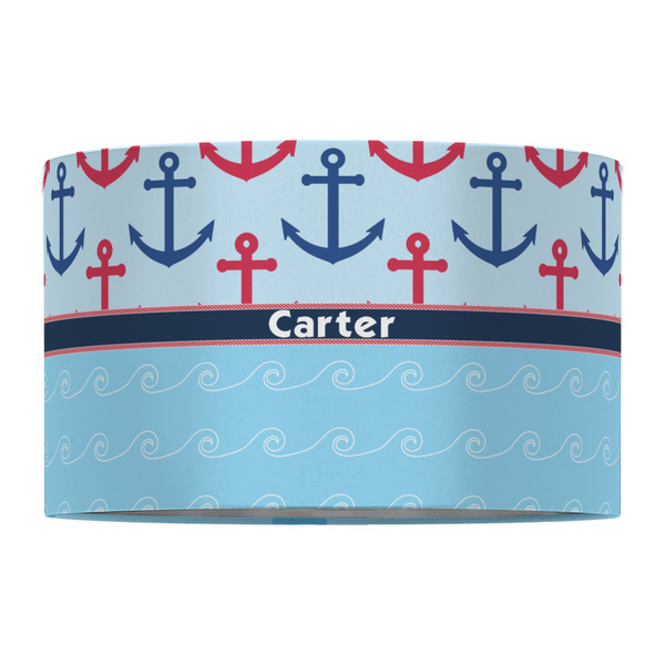Anchors & Waves 12" Drum Lampshade - FRONT (Fabric)