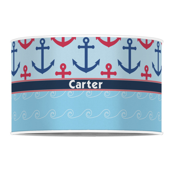 Anchors & Waves 12" Drum Lampshade - FRONT (Poly Film)