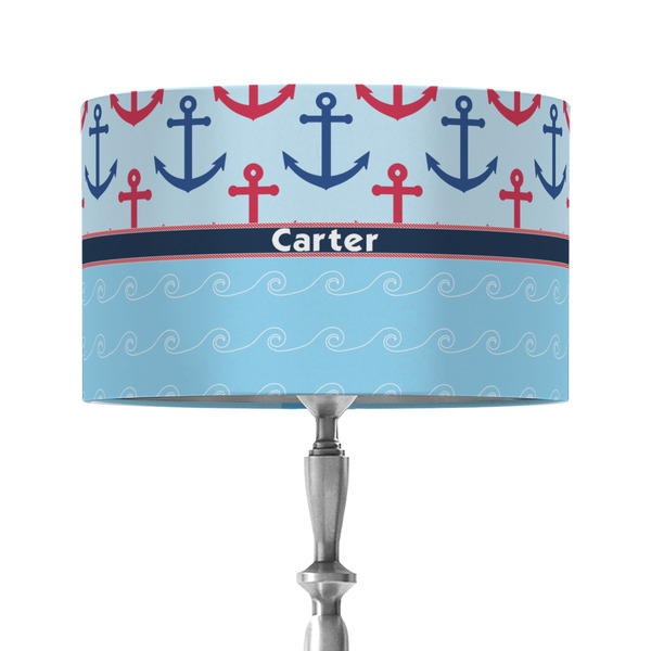 Custom Anchors & Waves 12" Drum Lamp Shade - Fabric (Personalized)