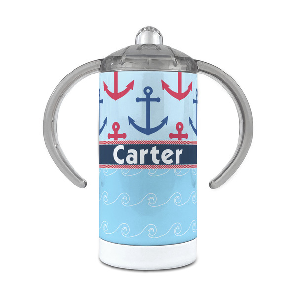 Custom Anchors & Waves 12 oz Stainless Steel Sippy Cup (Personalized)