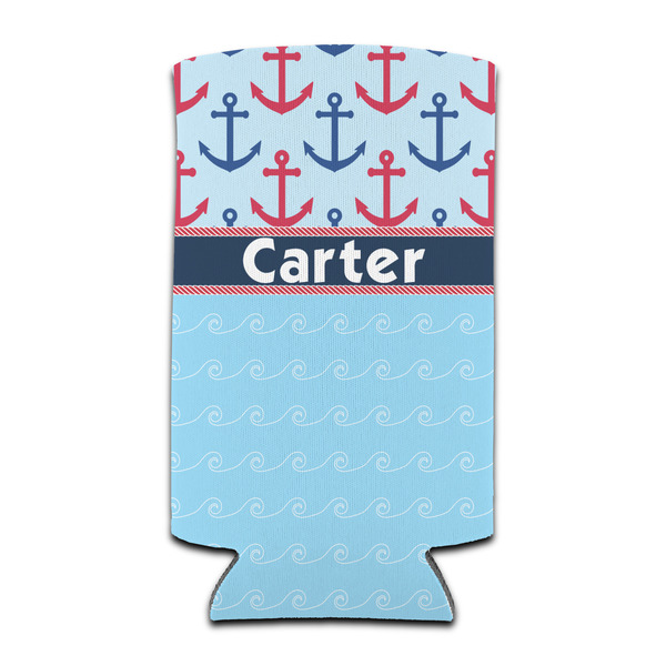 Custom Anchors & Waves Can Cooler (tall 12 oz) (Personalized)
