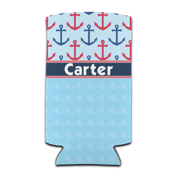 Custom Anchors & Waves Can Cooler (tall 12 oz) (Personalized)