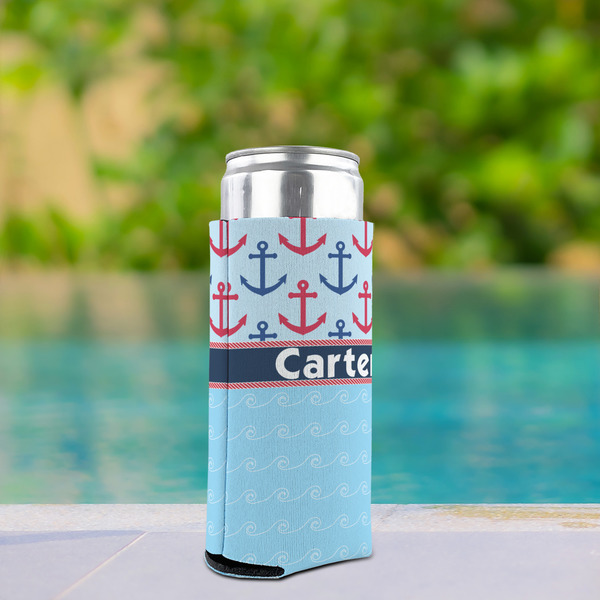 Anchors & Waves Can Cooler - Tall 12oz - In Context