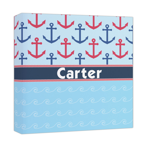 Custom Anchors & Waves Canvas Print - 12x12 (Personalized)