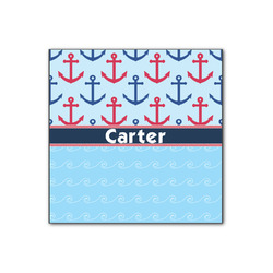 Anchors & Waves Wood Print - 12x12 (Personalized)