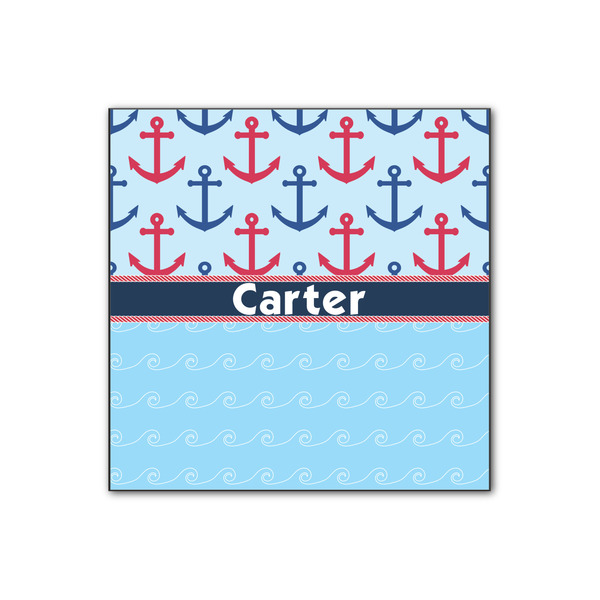 Custom Anchors & Waves Wood Print - 12x12 (Personalized)