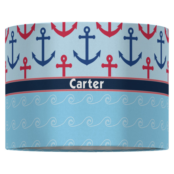 Anchors & Waves 16" Drum Lampshade - FRONT (Fabric)
