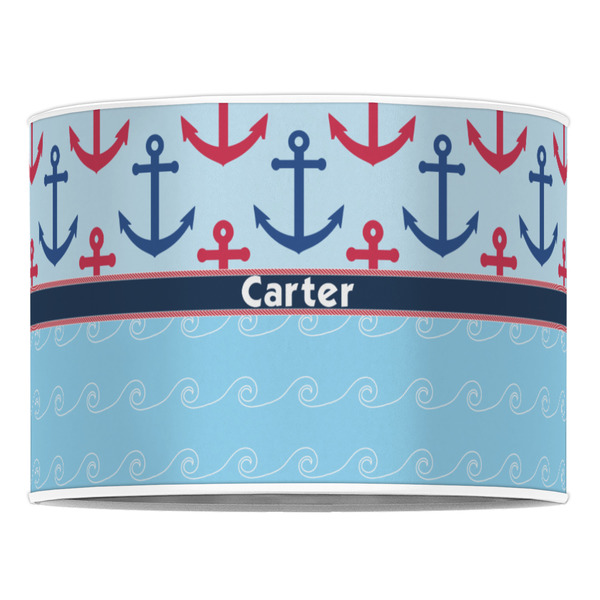 Anchors & Waves 16" Drum Lampshade - FRONT (Poly Film)