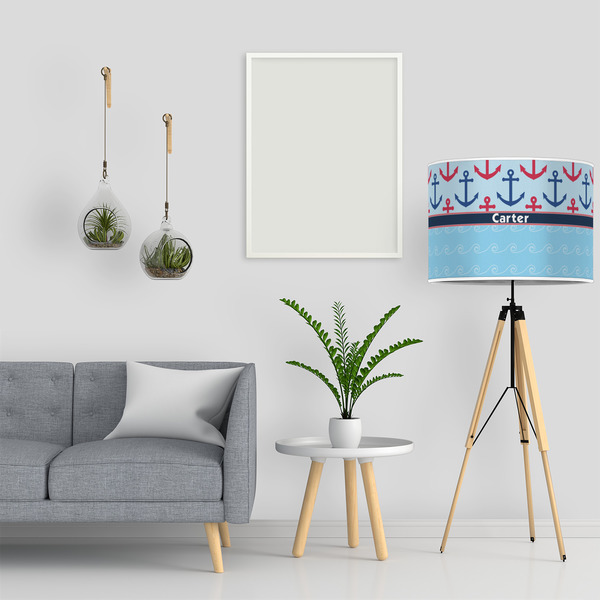 Anchors & Waves 16" Drum Lampshade - LIFESTYLE