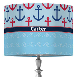 Anchors & Waves 16" Drum Lamp Shade - Fabric (Personalized)