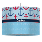 Anchors & Waves 16" Drum Pendant Lamp - Fabric (Personalized)