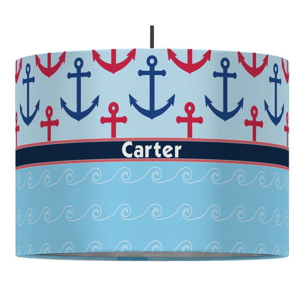 Custom Anchors & Waves Drum Pendant Lamp (Personalized)