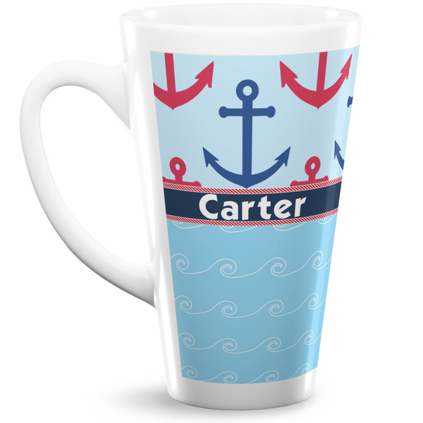 Custom Anchors & Waves Latte Mug (Personalized)