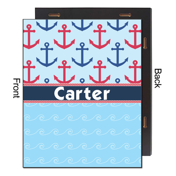 Anchors & Waves 16x20 Wood Print - Front & Back View
