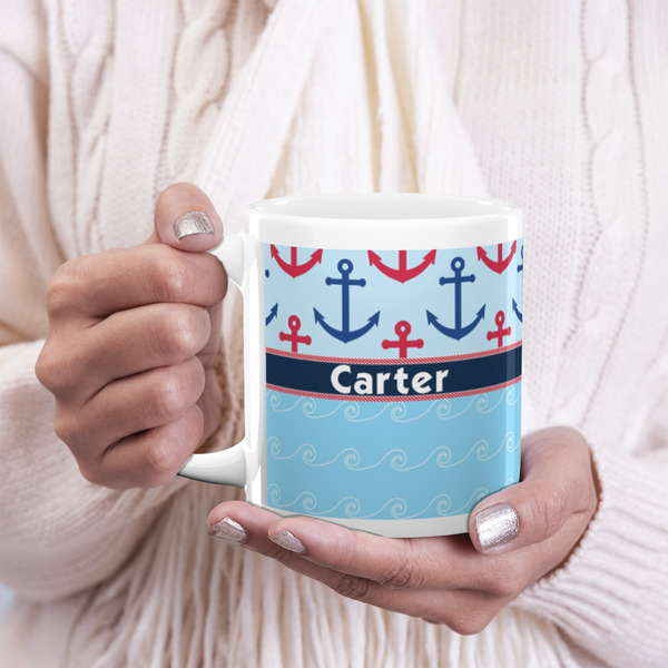 Anchors & Waves 20oz Coffee Mug - LIFESTYLE