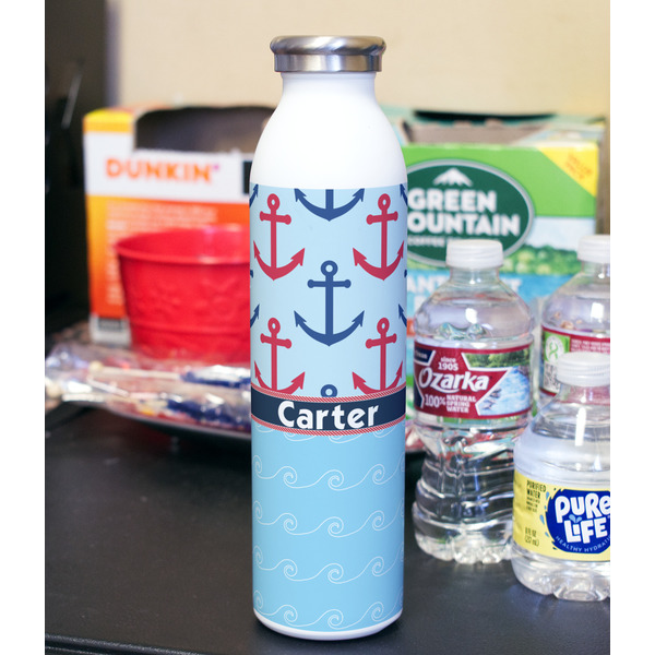 Anchors & Waves 20oz Water Bottles - Full Print - In Context