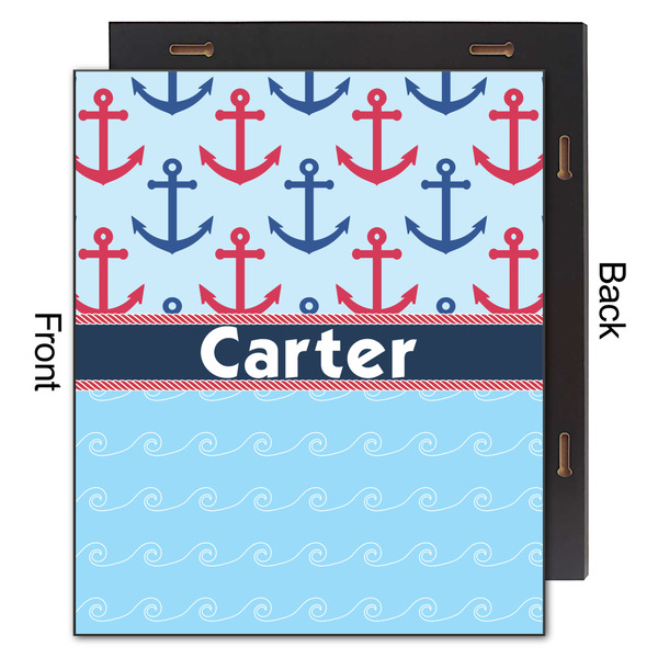 Anchors & Waves 20x24 Wood Print - Front & Back View