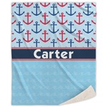 Anchors & Waves Sherpa Throw Blanket (Personalized)