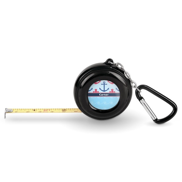Custom Anchors & Waves Pocket Tape Measure - 6 Ft w/ Carabiner Clip (Personalized)