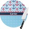 Anchors & Waves Round Glass Cutting Board - Small (Personalized)