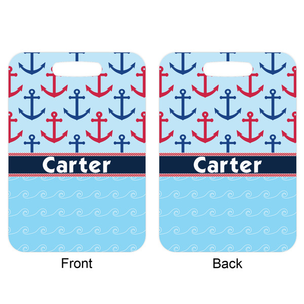 Anchors & Waves Aluminum Luggage Tag (Front + Back)