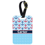 Anchors & Waves Metal Luggage Tag w/ Name or Text
