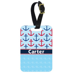 Anchors & Waves Metal Luggage Tag w/ Name or Text