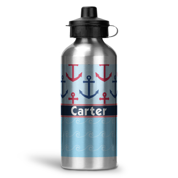 Custom Anchors & Waves Water Bottle - Aluminum - 20 oz (Personalized)